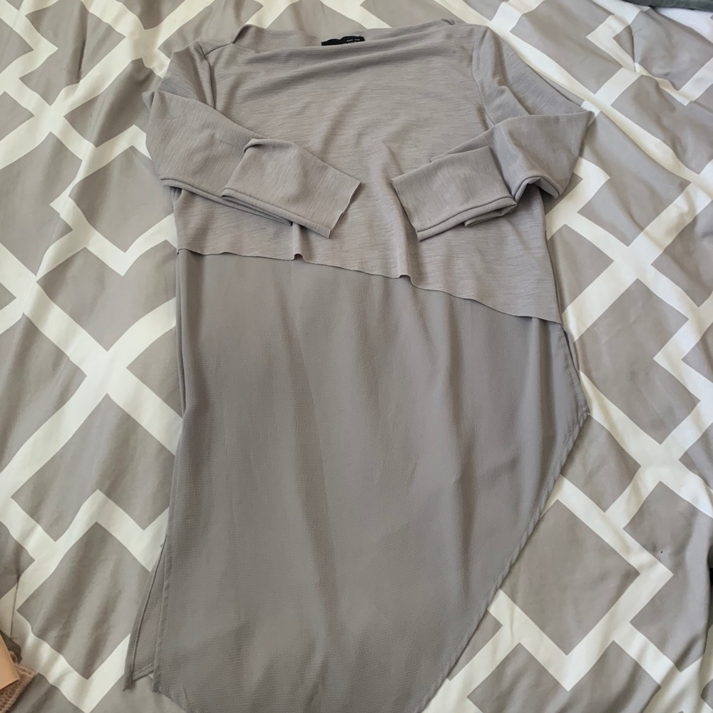 Zara Asymmetrical Top in Gray